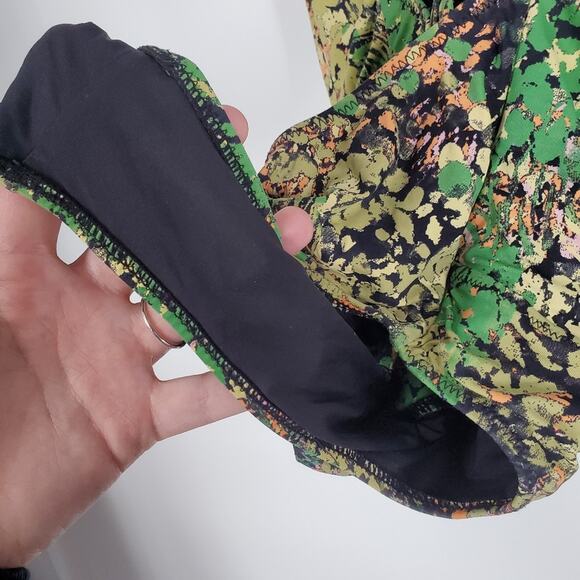 Insight Green Multi Print Strappy Open Back Once Piece Swimsuit 4 - Picture 4 of 7